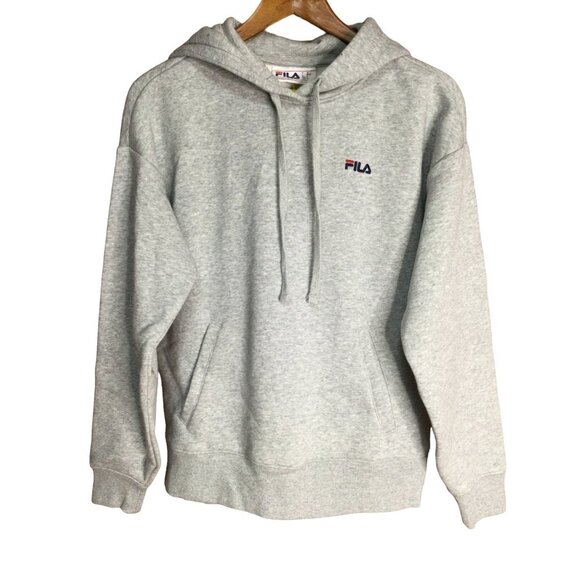 FILA Womens Sweatshirt Hoodie size Small Gray Hooded Pockets New - Picture 1 of 8